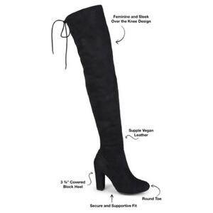 Style & Co Warrda Black Block Heel Mid-Calf Sleek Sole, boots shoes 8.5WC